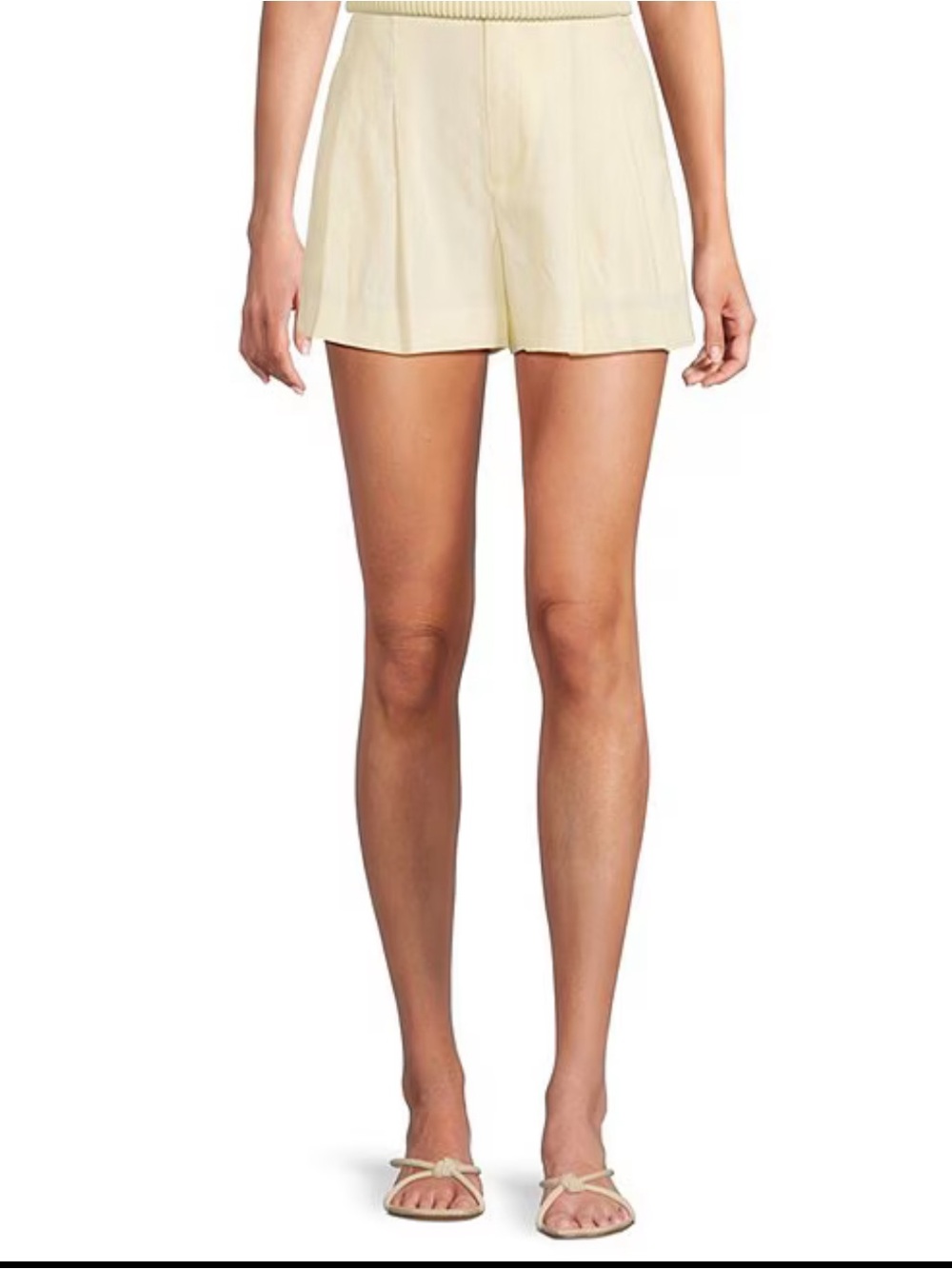 ANTONIO MELANI Tropez Linen High Rise Flat Front Pleated Shorts NWT